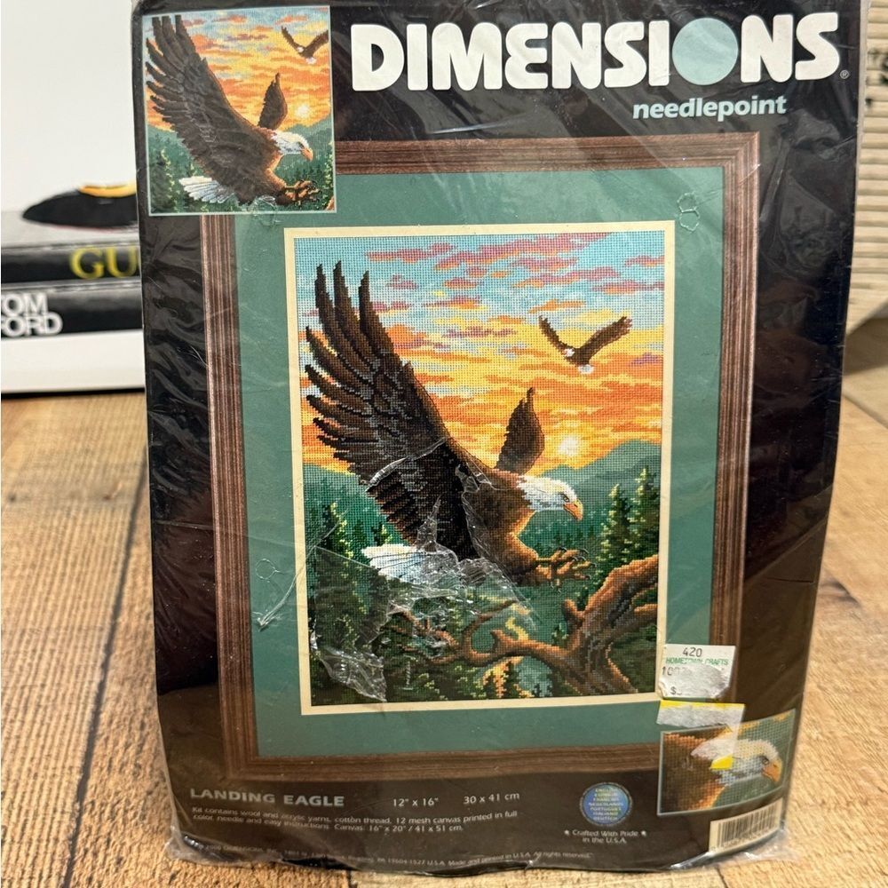 Dimensions Landing Bald Eagle 12×16 Needlepoint Embroidery Kit New Sealed - Picture 5 of 7